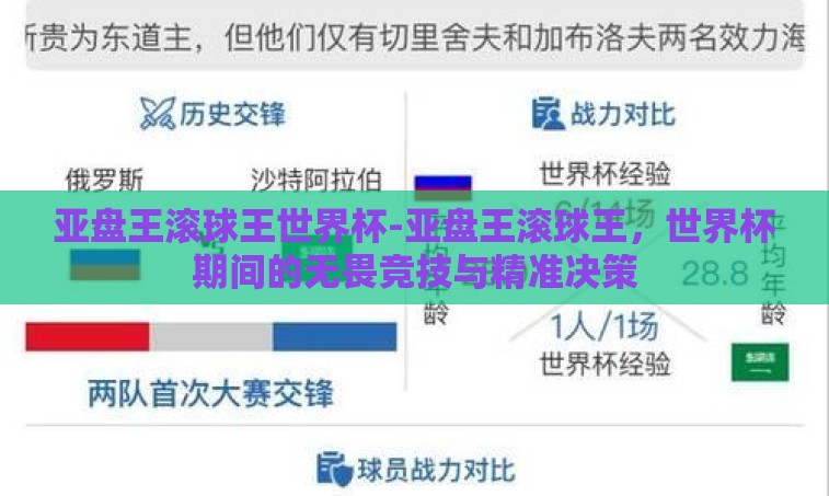 亚盘王滚球王世界杯-亚盘王滚球王,世界杯期间的无畏竞技与精准决策 亚盘王滚球王世界杯-亚盘王滚球王,世界杯期间的无畏竞技与精准决策