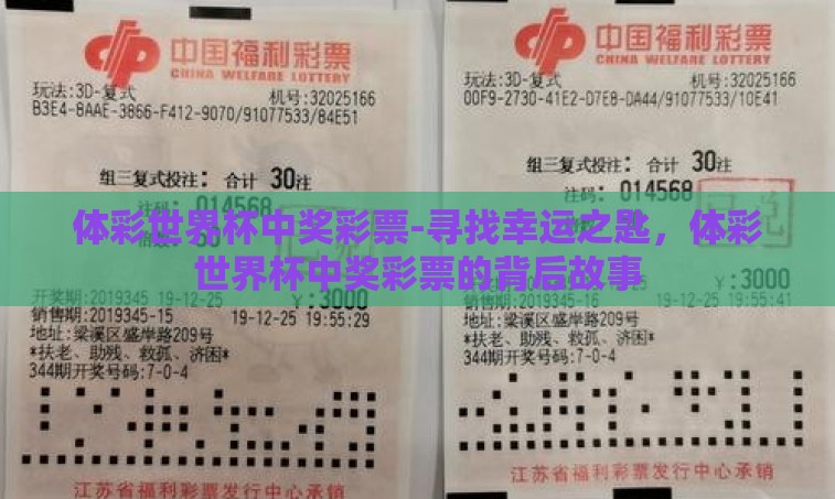 体彩世界杯中奖彩票-寻找幸运之匙,体彩世界杯中奖彩票的背后故事 体彩世界杯中奖彩票-寻找幸运之匙,体彩世界杯中奖彩票的背后故事
