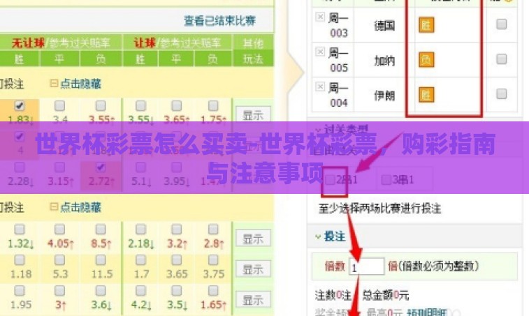 世界杯彩票怎么买卖-世界杯彩票,购彩指南与注意事项 世界杯彩票怎么买卖-世界杯彩票,购彩指南与注意事项