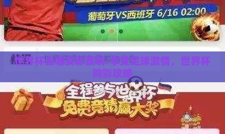 世界杯去哪买彩票啊-享受足球激情，世界杯购彩攻略