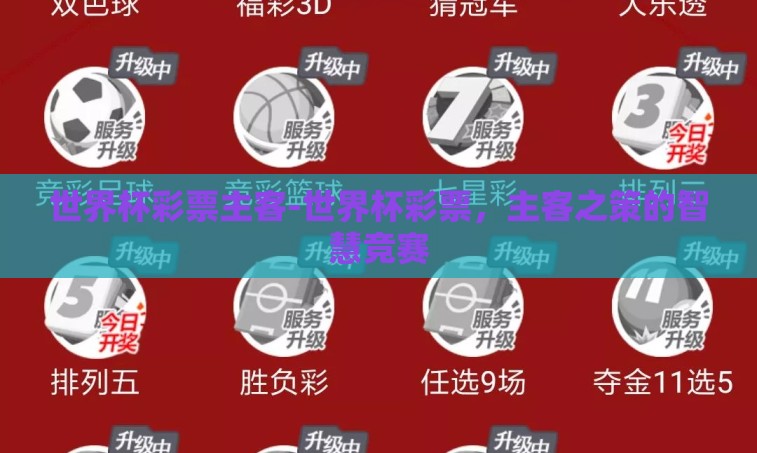 世界杯彩票主客-世界杯彩票，主客之策的智慧竞赛