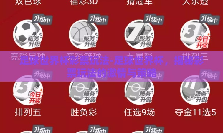 足球世界杯彩票玩法-足球世界杯，揭秘彩票玩法的激情与策略