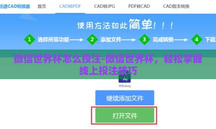 微信世界杯怎么投注-微信世界杯，轻松掌握线上投注技巧