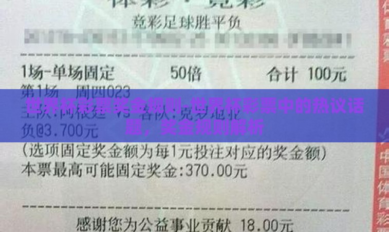 世界杯彩票奖金规则-世界杯彩票中的热议话题，奖金规则解析