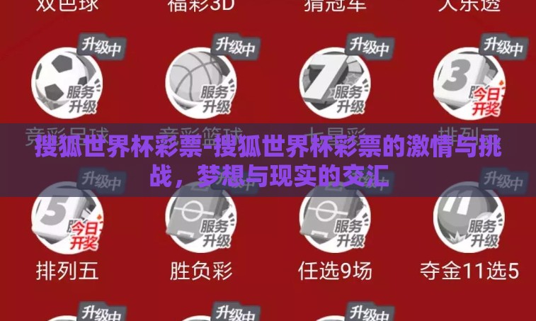 搜狐世界杯彩票-搜狐世界杯彩票的激情与挑战，梦想与现实的交汇