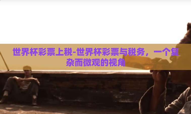 世界杯彩票上税-世界杯彩票与税务，一个复杂而微观的视角