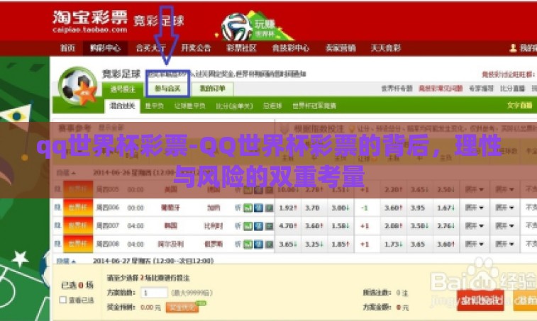 qq世界杯彩票-QQ世界杯彩票的背后，理性与风险的双重考量