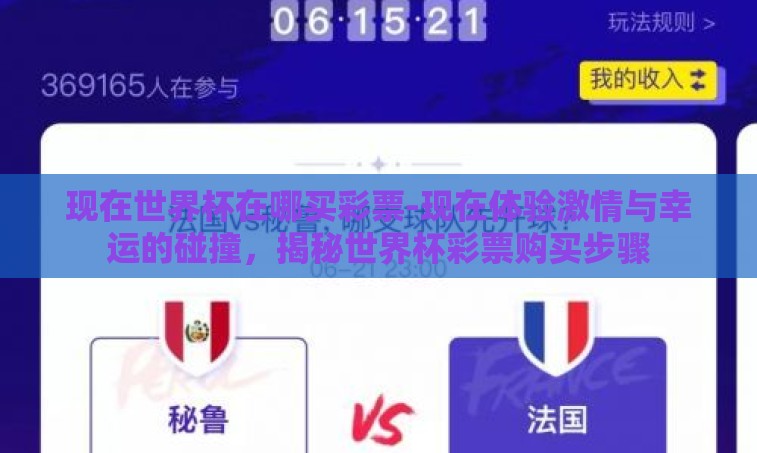 现在世界杯在哪买彩票-现在体验激情与幸运的碰撞，揭秘世界杯彩票购买步骤