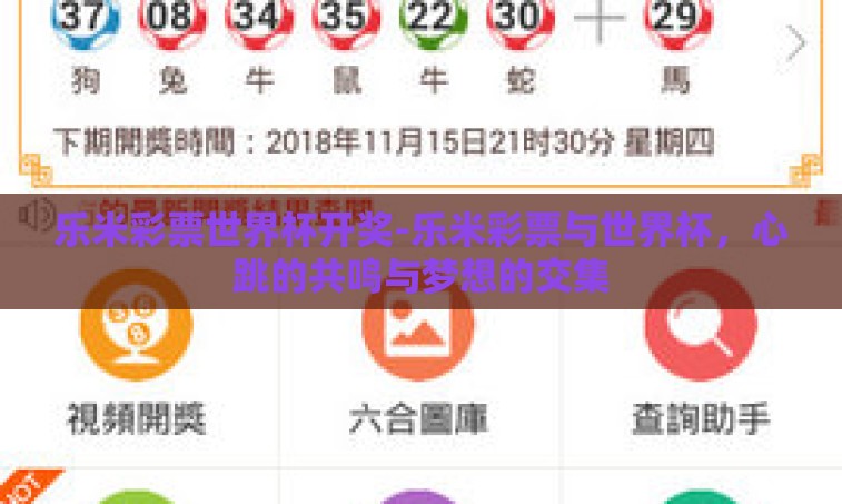 乐米彩票世界杯开奖-乐米彩票与世界杯，心跳的共鸣与梦想的交集