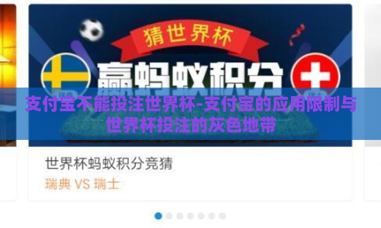 支付宝不能投注世界杯-支付宝的应用限制与世界杯投注的灰色地带